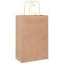 TORBA PAPIEROWA PROMOCYJNA NA PREZENT 50 SZT. BRĄZOWE 21X11X31CM