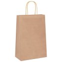 TORBA PAPIEROWA PROMOCYJNA NA PREZENT 50 SZT. BRĄZOWE 21X11X31CM