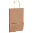 TORBA PAPIEROWA PROMOCYJNA NA PREZENT 50 SZT. BRĄZOWE 21X11X31CM