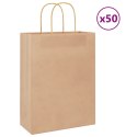 TORBA PAPIEROWA PROMOCYJNA NA PREZENT 50 SZT. BRĄZOWE 26X12X35CM