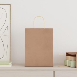 TORBA PAPIEROWA PROMOCYJNA NA PREZENT 50 SZT. BRĄZOWE 26X12X35CM