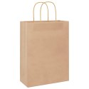 TORBA PAPIEROWA PROMOCYJNA NA PREZENT 50 SZT. BRĄZOWE 26X12X35CM