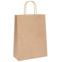 TORBA PAPIEROWA PROMOCYJNA NA PREZENT 50 SZT. BRĄZOWE 26X12X35CM