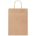 TORBA PAPIEROWA PROMOCYJNA NA PREZENT 50 SZT. BRĄZOWE 26X12X35CM