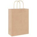 TORBA PAPIEROWA PROMOCYJNA NA PREZENT 50 SZT. BRĄZOWE 26X12X35CM