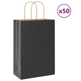 TORBA PAPIEROWA PROMOCYJNA NA PREZENT 50 SZT. CZARNE 21X11X31CM