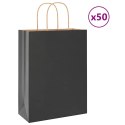 TORBA PAPIEROWA PROMOCYJNA NA PREZENT 50 SZT. CZARNE 26X12X35CM