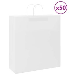 TORBA PAPIEROWA PROMOCYJNA NA PREZENT 50 SZT. BIAŁE 45X17X48CM