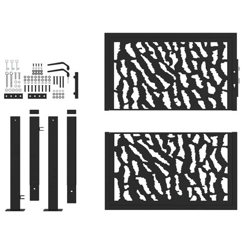 BRAMA OGRODOWA CZARNA 105X105CM STALOWA KONSTRUKCJA