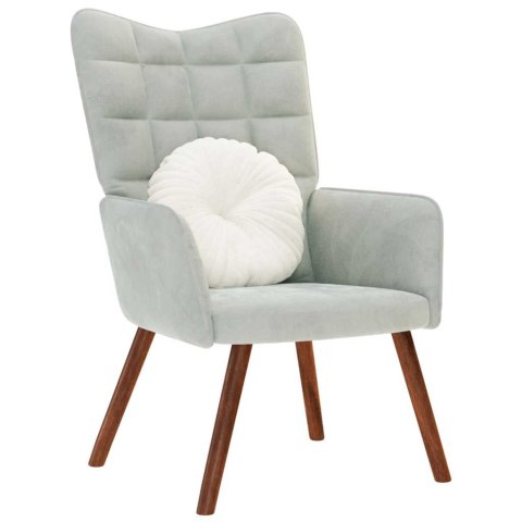 FOTEL JASNOSZARY OBITY AKSAMITEM