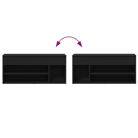 ŁAWKA NA BUTY CZARNA 102X30,5X45CM