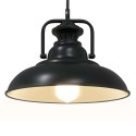 LAMPA WISZĄCA E27 CZARNA Ø 31CM ŻELAZO