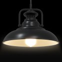 LAMPA WISZĄCA E27 CZARNA Ø 31CM ŻELAZO