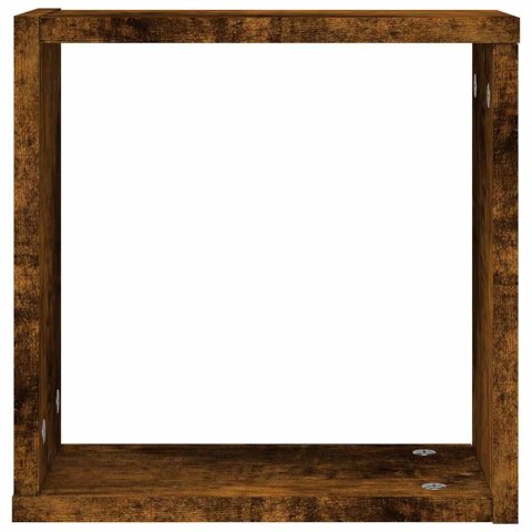 PÓŁKI ŚCIENNE CUBE 4 SZT. DĄB WĘDZONY 30X15X30CM