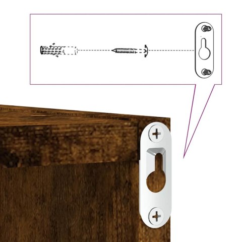 PÓŁKI ŚCIENNE CUBE 4 SZT. DĄB WĘDZONY 30X15X30CM