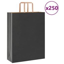 TORBY PAPIEROWE 250 SZT. Z UCHWYTAMI CZARNE 32X12X42CM