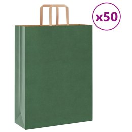 TORBY PAPIEROWE 50 SZT. Z UCHWYTAMI ZIELONE 32X12X42CM