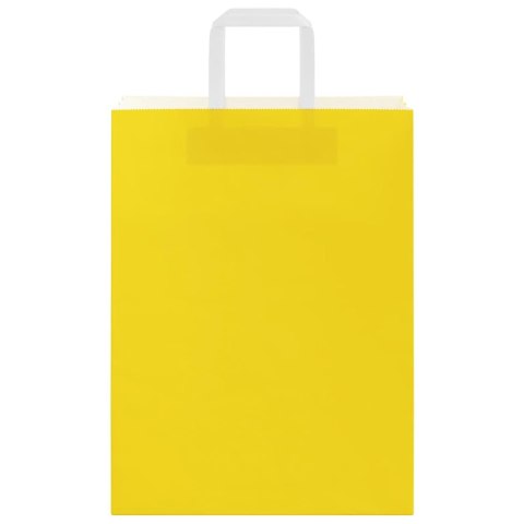 TORBY PAPIEROWE 50 SZT. Z UCHWYTAMI ŻÓŁTE 26X12X35CM