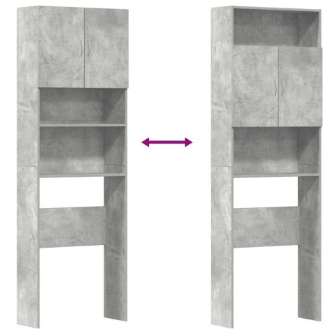 SZAFKA POD PRALKĘ BETONOWA SZARA 64X24X190CM DREWNO KLEJONE