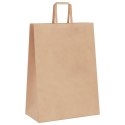 TORBY PAPIEROWE 250 SZT. Z UCHWYTAMI BRĄZOWE 32X17X44CM