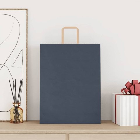 TORBY PAPIEROWE 250 SZT. Z UCHWYTAMI NIEBIESKIE 32X12X42CM