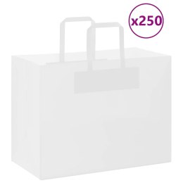 VidaXL Torby papierowe 250 szt. z uchwytami białe 32x17x25 cm