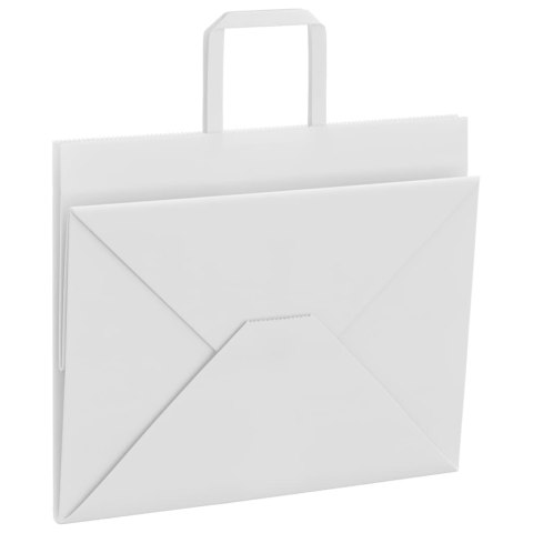 TORBY PAPIEROWE 250 SZT. Z UCHWYTAMI BIAŁE 32X22X24CM