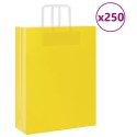 TORBY PAPIEROWE 250 SZT. Z UCHWYTAMI ŻÓŁTE 32X12X42CM