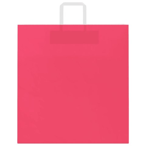 TORBY PAPIEROWE 50 SZT. Z UCHWYTAMI RÓŻOWE 45X17X48CM