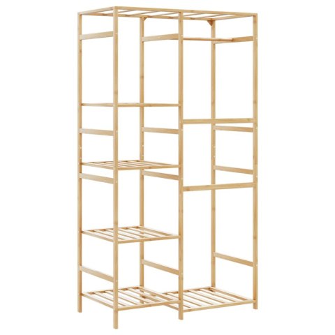 WIESZAK NA UBRANIA Z PÓŁKAMI 100X50X184,5CM BAMBUSOWY