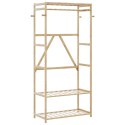 WIESZAK NA UBRANIA Z PÓŁKAMI 80X40X175CM BAMBUSOWY