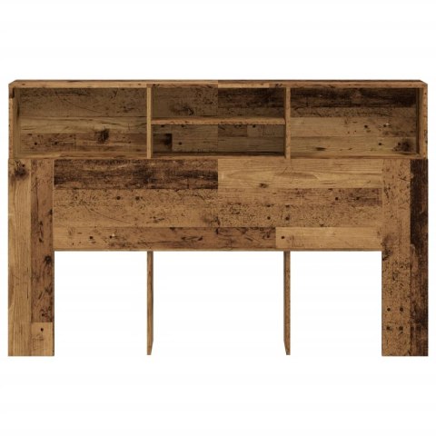 ZAGŁÓWEK Z PÓŁKAMI STARE DREWNO 160X19X103,5CM