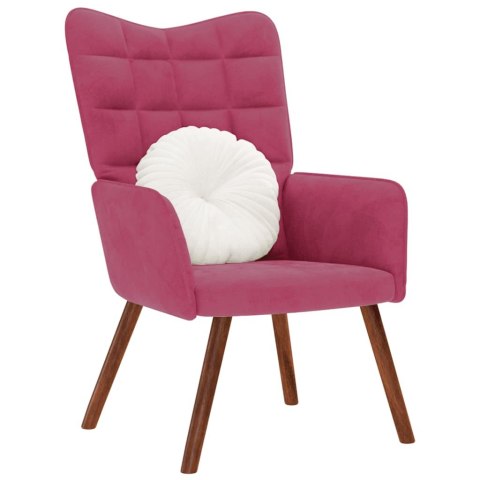 FOTEL WINNA CZERWIEŃ OBITY AKSAMITEM