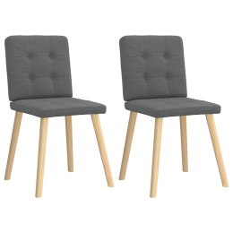 KRZESŁA STOŁOWE 2 SZT. CIEMNOSZARE OBITE TKANINĄ