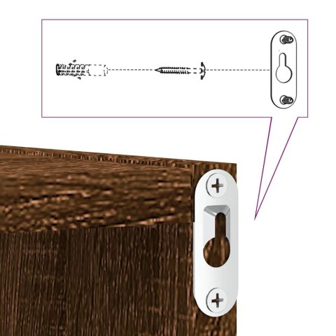 PÓŁKI ŚCIENNE CUBE 4 SZT. BRĄZOWY DĄB 30X15X30CM