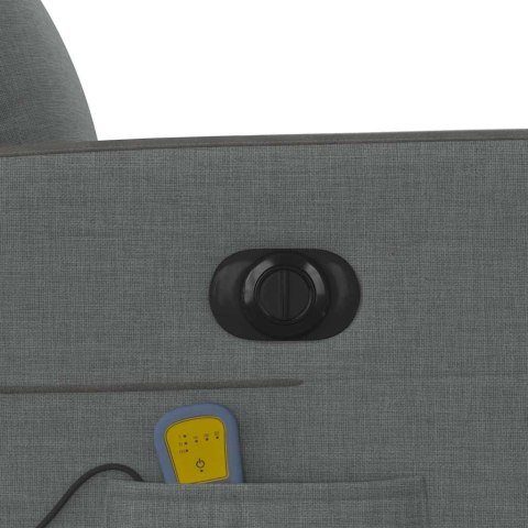 ROZKŁADANY FOTEL MASUJĄCY ELEKTRYCZNY CIEMNOSZARY TKANINA