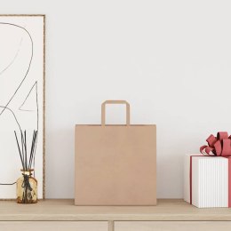 TORBY PAPIEROWE 250 SZT. Z UCHWYTAMI BRĄZOWE 26X17X25CM
