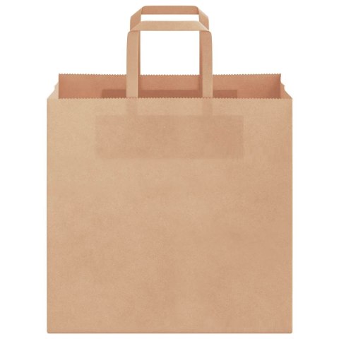 TORBY PAPIEROWE 250 SZT. Z UCHWYTAMI BRĄZOWE 26X17X25CM