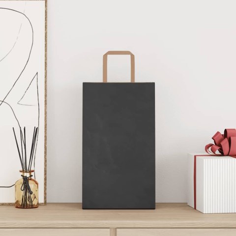 TORBY PAPIEROWE 250 SZT. Z UCHWYTAMI CZARNE 21X11X36CM