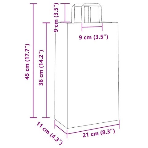 TORBY PAPIEROWE 250 SZT. Z UCHWYTAMI CZARNE 21X11X36CM
