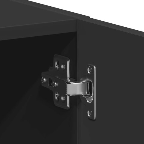 SZAFKA POD PRALKĘ CZARNA 64X24X190CM DREWNO KLEJONE