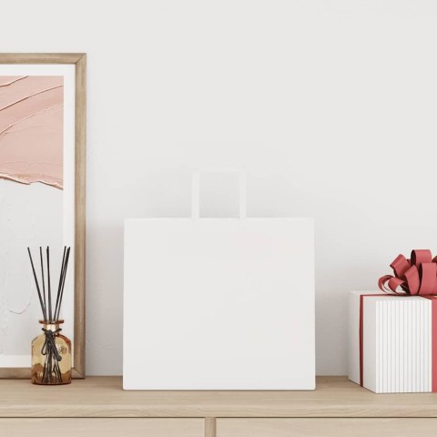 TORBY PAPIEROWE 250 SZT. Z UCHWYTAMI BIAŁE 32X22X28CM