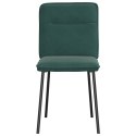 KRZESŁA STOŁOWE 2 SZT. CIEMNOZIELONE OBITE AKSAMITEM