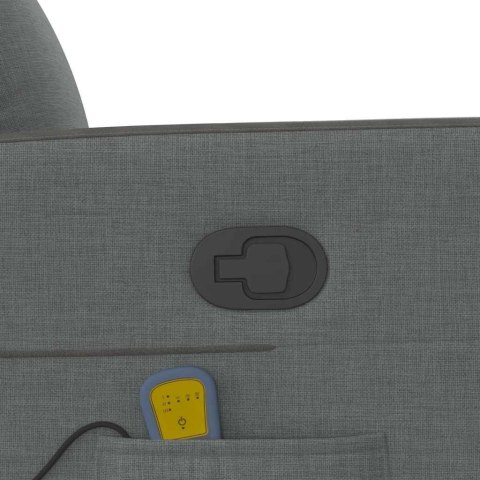 PODNOSZONY FOTEL MASUJĄCY ROZKŁADANY CIEMNOSZARY TKANINA