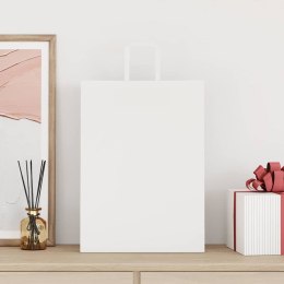 TORBY PAPIEROWE 250 SZT. Z UCHWYTAMI BIAŁE 32X17X44CM