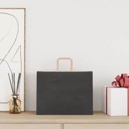 TORBY PAPIEROWE 250 SZT. Z UCHWYTAMI CZARNE 32X17X25CM