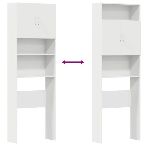 SZAFKA POD PRALKĘ BIAŁA 64X24X190CM DREWNO KLEJONE