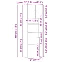 SZAFKA POD PRALKĘ BIAŁA 64X24X190CM DREWNO KLEJONE