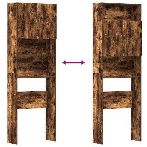 SZAFKA POD PRALKĘ DĄB WĘDZONY 64X24X190CM DREWNO KLEJONE