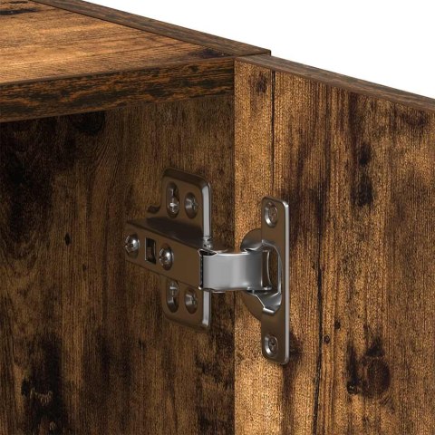 SZAFKA POD PRALKĘ DĄB WĘDZONY 64X24X190CM DREWNO KLEJONE